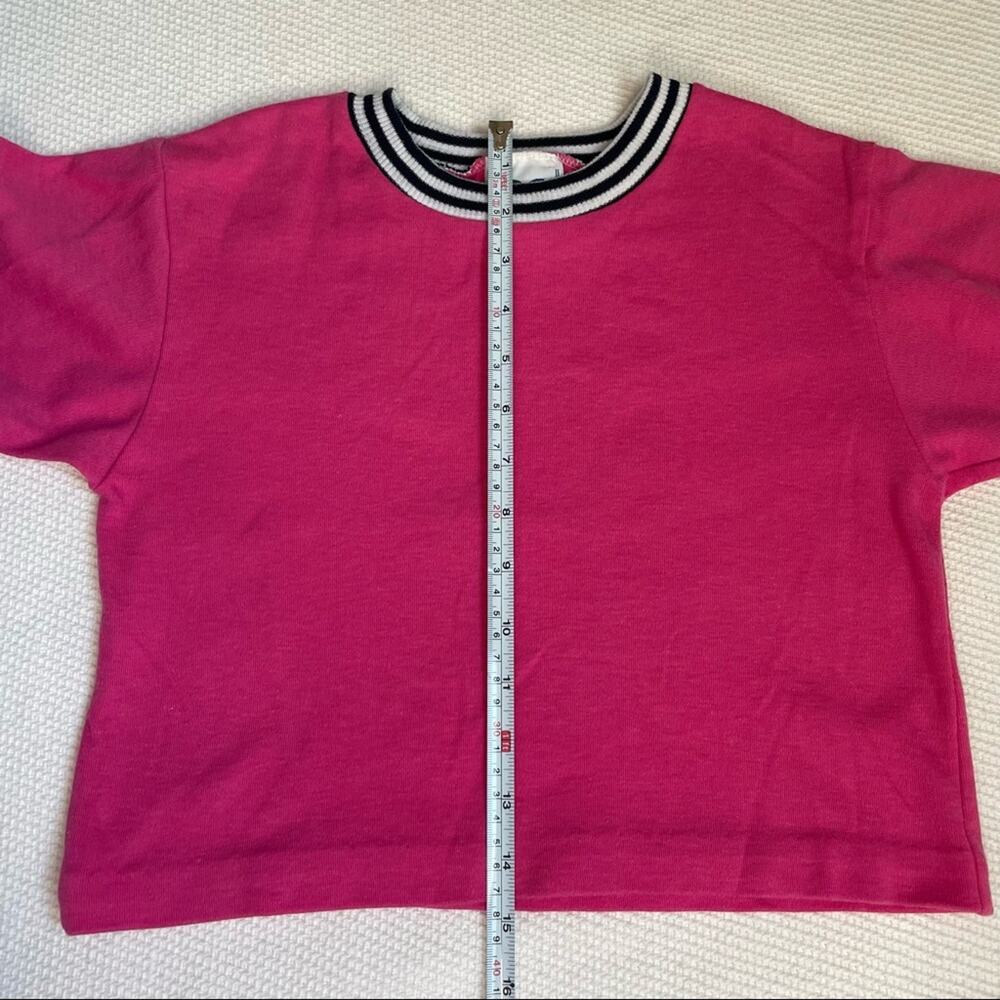 Vintage DIANE VON FURSTENBERG T Shirt cropped Top Ringer - Picture 6 of 7